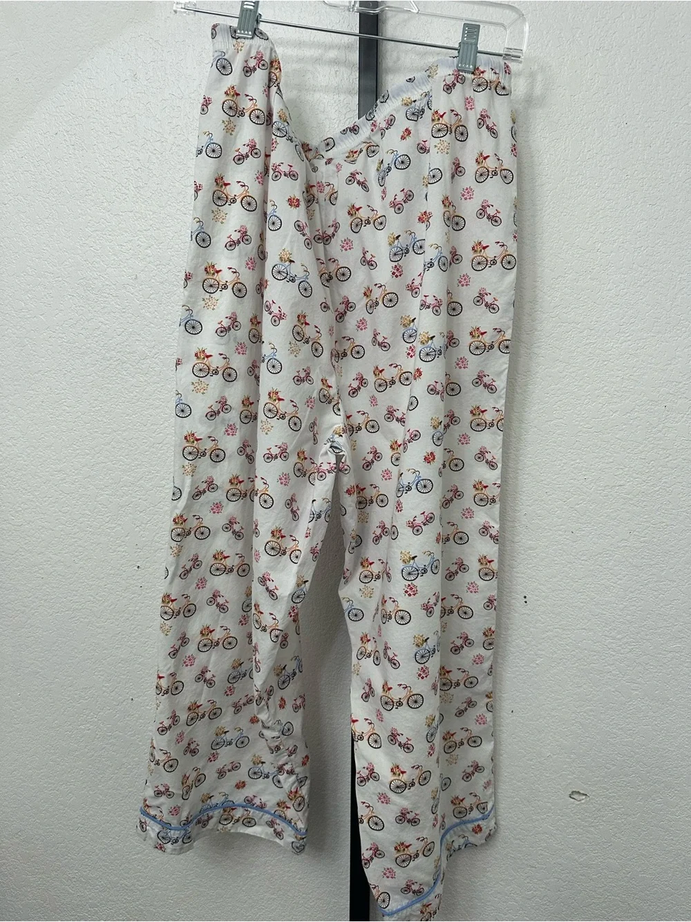 NorthStyle Kids White Pajama Pants with Multicolor Bicycle Print
